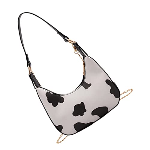 PACKOVE Große PU Schultertasche Damen mit Kuhmuster Vielseitige Crossbody Umhängetasche Langlebige Handtasche im Retro Stil Geräumige Tasche für Alltag und Freizeit von PACKOVE
