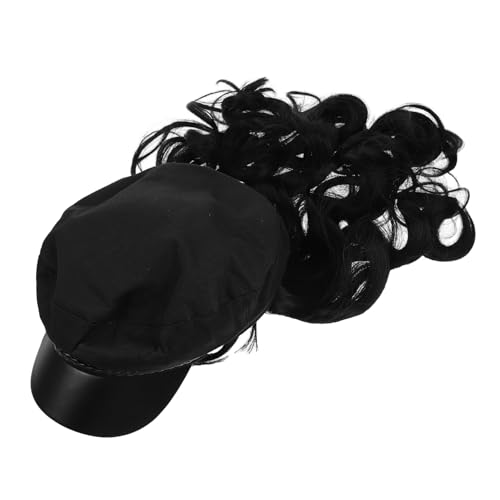PACKOVE Perücken Hut Für Damen Einteilige Haarperückenkappe Mit Langem Lockigen Design Hochtemperatur-kunstfaserperücke Naturgetreues Aussehen Einfach Zu Waschen Und Pflegen von PACKOVE
