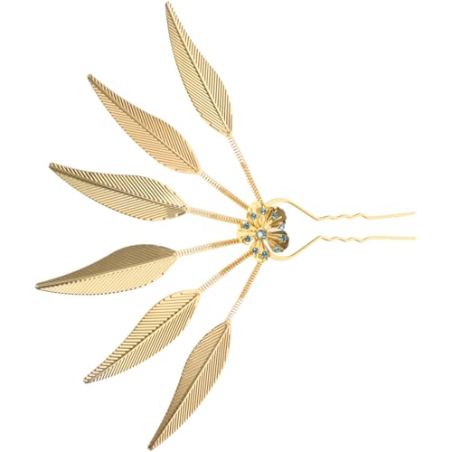 PACKOVE Haarnadel In Pfauenblatt Form Feines Damen Styling Retro Haargabeln Geformte Gabeln Für Haarschmuck Mädchen Haargabel Hochzeits Haarschmuck Dekorative Haarstäbe Goldene von PACKOVE