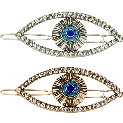 PACKOVE 2stücke Strass Haarspangen Für Damen Kreative Haarklammern Mit Bösem Auge Antik Für Feste Partys Und Besondere Anlässe von PACKOVE