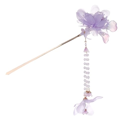 PACKOVE Vintage Haarklammer Mit Baumelnden Blumen Japanische Haarstäbe Für Frauen Chinesische Haaraccessoires Zum Halten Von Haarschnitt Haarnadel Mit Blumen Für Haarknotenhalter von PACKOVE