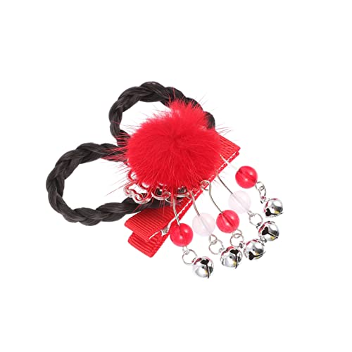 PACKOVE Haarschmuck Haarspangen Mit Blumen Leichte Haarspange Rote Haaraccessoires Mini-haarspange Mini-pompons Flauschige Haarspangen Festival-haarnadel Perücke Mädchen Braut Haarstock von PACKOVE