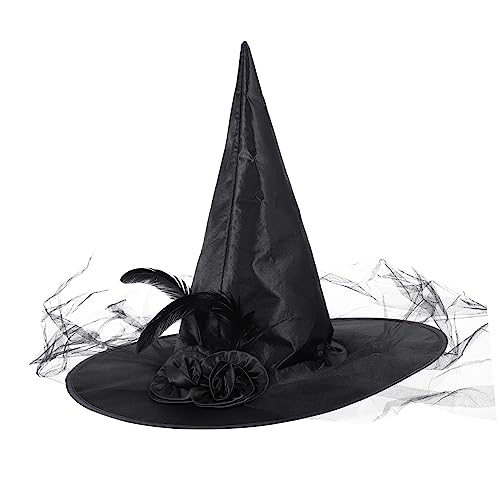 PACKOVE Halloween-hexenhut Abschlussball Requisiten Rosendekor Abschlussballdekorationen Maskerade Dekorationen Erstlingsmütze Hexenmützen Hexen Hut Stoff Cosplay Kind Partyhut von PACKOVE