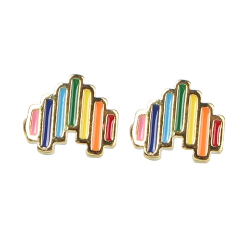 PACKOVE Halloween Ohrstecker Herzform Regenbogenfarben Kupfer Ohrschmuck Damen Leichte Langlebige Metal Ohrringe für Party Alltag und von PACKOVE