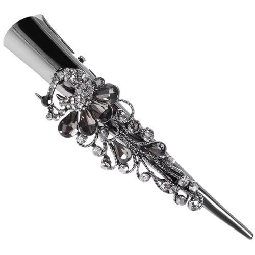 PACKOVE Halshorn -Clip -Haarclip Mädchen schnappen Haarspangen geformt Edelsteine Schwanzhaarspangen Damen Party Haarklammern Metallhaarklammern Strasssteine Grau von PACKOVE
