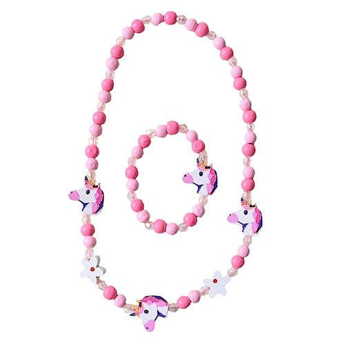 PACKOVE Halsketten-Set für Kinder Prinzessinnenschmuck für Mädchen Geschenke für Mädchen party zubehör kinder partyzubehör kinder eine Halskette Cartoon-Einhorn-Halskette Perlenkette von PACKOVE