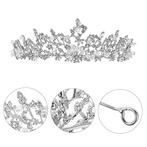 PACKOVE Handgefertigte Brautkrone mit Funkelnden Kristallglassteinen Langlebiger Haarschmuck für Hochzeit und Party Leichtes Silberfarbenes Design für Frauen PACKOVE Handgefertigte Brautkrone mit Funkelnden Kristallglassteinen Langlebiger Haarschmuck für Hochzeit und Party Leichtes Silberfarbenes Design für Frauen von PACKOVE