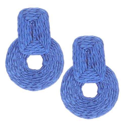 PACKOVE Raffia Webohrringe Gewebte Ohrringe Für Frauen Geometrisch Gewebte Ohrringe Handgefertigte Für Damen von PACKOVE