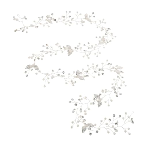 PACKOVE Handgefertigtes Braut-haarband mit Blumen Silberfarbene Perlen und Strass Boho Hochzeits-haarschmuck für Braut und Brautjungfern Filigrane Blütenranke Vielseitiger Kopfschmuck von PACKOVE