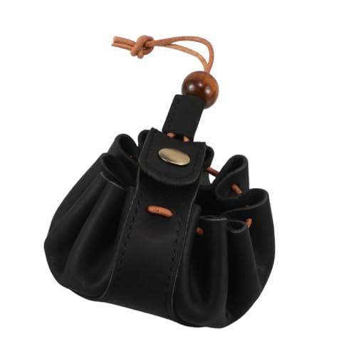 PACKOVE Handgefertigtes Mini Portemonnaie Damen Kordelzug Münzbeutel Kleine Geldbörse Herren Weiches Kuhleder Kompakt Alltagstasche von PACKOVE