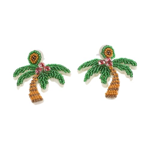 PACKOVE Handgemachte Bunte Boho Ohrringe mit Kokospalme Leichte Strandohrringe für Damen Tropische Baumelohrringe Bequeme Sommeraccessoires für Strandurlaub und Festliche Anlässe von PACKOVE