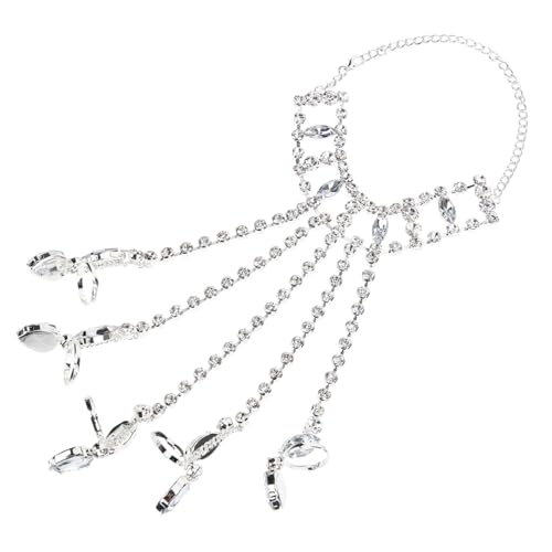 PACKOVE Handkette mit Wasserstein Verstellbares Armband mit Ring Modischer Schmuck für Frauen und Mädchen Geeignet für Partys und Alltag Komfortabel und Langlebig von PACKOVE