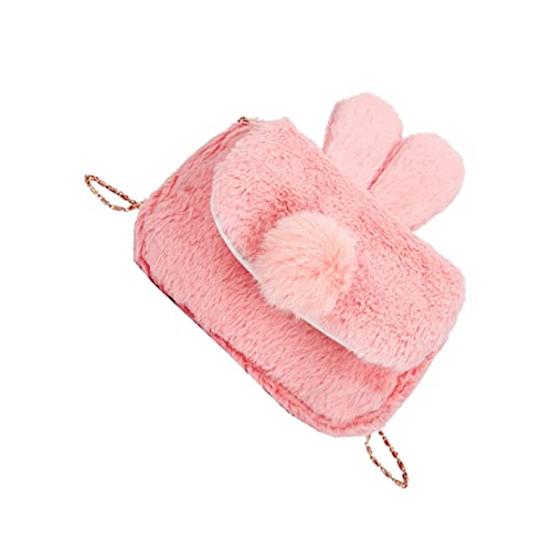 PACKOVE Hasen-umhängetasche Aus Plüsch Kreative Schultertasche Mit Rosa Häschen-Design Multifunktionales Aufbewahrungstasche Für Mädchen Leicht Tragbar Für Tägliche Nutzung von PACKOVE
