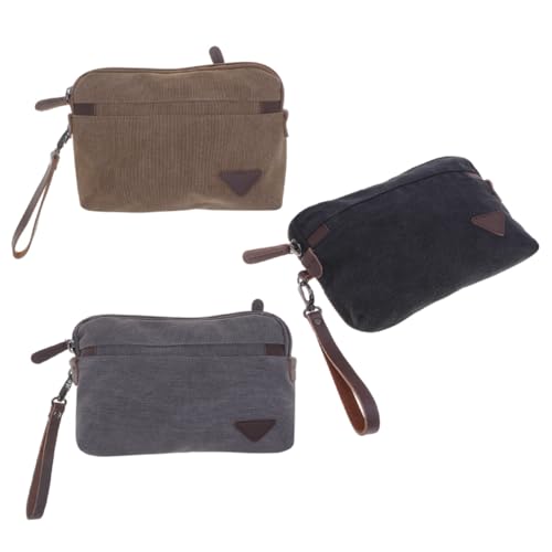 PACKOVE Herren Geldbörse Mit Reißverschluss Große Kapazität Multifunktionale Clutch Tasche Für Männer Handytasche Business Portemonnaie Schwarz von PACKOVE