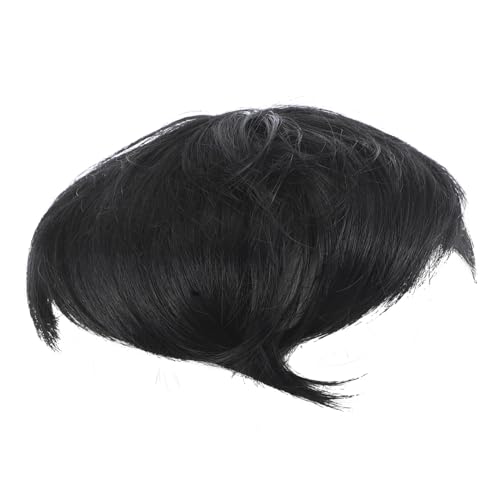 PACKOVE Herren Haarteil für Dünner Werdendes Haar Atmungsaktiver Kurzhaar Topper aus Echthaar Sicherer Angenehm Luftdurchlässig für Alltag und Halloween von PACKOVE