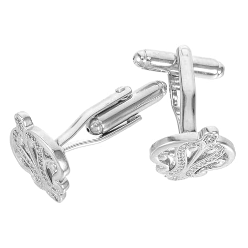PACKOVE Herren Manschettenknöpfe Silber Kupfer mit Funkelnden Strasssteinen Stilvolle Tuxedo Shirt Studs für Französische Manschetten Business Hochzeiten und Festliche Anlässe von PACKOVE