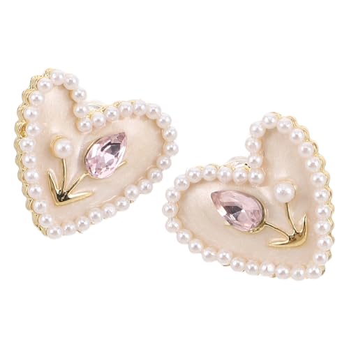 PACKOVE Herz Ohrstecker mit Tulpen Design Emaillierte Damen Ohrringe Leicht und Komfortabel Schmuckaccessoires für Partys Muttertag und Festliche Anlässe von PACKOVE