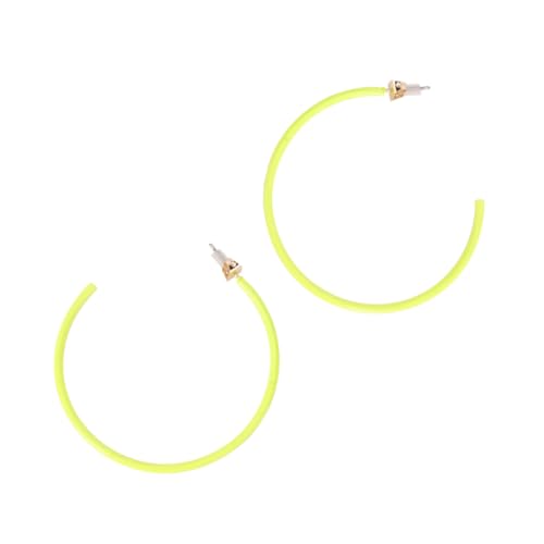 PACKOVE Hohle C Förmige Creolen Ohrringe Leichte Ohrstecker Fluoreszierendem Grün Umweltfreundliches Material Schlichtes Design für Alltag und Party Damenschmuck von PACKOVE