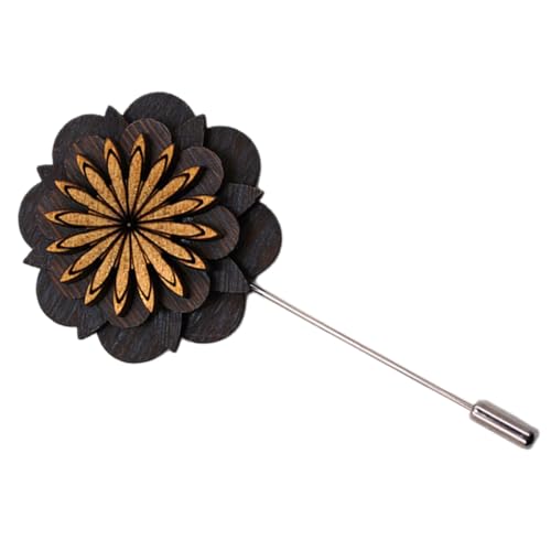 PACKOVE Holz Anstecknadel Blumenbrosche Boutonniere Pin Elegant Langlebig Modisch Herren Anzug Hochzeit Party Dekoration Weiß für Stilbewusste Männer von PACKOVE