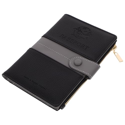 PACKOVE Id-Paket Inhaber Eines Reisedokuments Kartenhalter Damen Reisekissen Schlüsselband Für Reisepasshalter Stitch-passhülle Reiseschutz Mehrfacher Passinhaber Passhüllenhalter Pu Black von PACKOVE