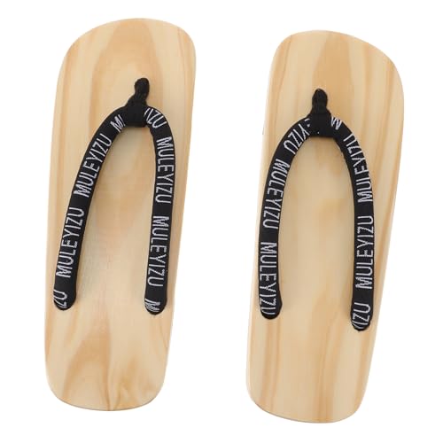 PACKOVE Japanische Herren Holzsandalen Geta Traditionelle Flache Kimono Clogs aus Langlebigem Holzstil Rutschfest und für Kostüm und Alltag von PACKOVE