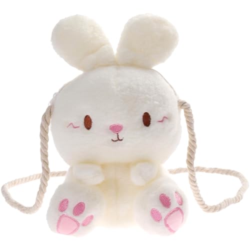 PACKOVE Kaninchen Geldbörse Plüsch Hasentasche Kindertasche Umhängetasche Für Damen Umhängetasche Kaninchenpuppentasche Hasenpuppentasche Fräulein Weiß Baumwolle Mit Ohren Taschen von PACKOVE