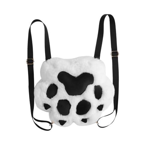 PACKOVE Katzenkrallen-Rucksack Plüsch-Kosmetiktasche kosmetische Kosmetiktasche Garderobenrolle kleine Rollen Reiserucksack süßer Rucksack Katzentasche plüschige Crossbody-Brieftasche Weiß von PACKOVE