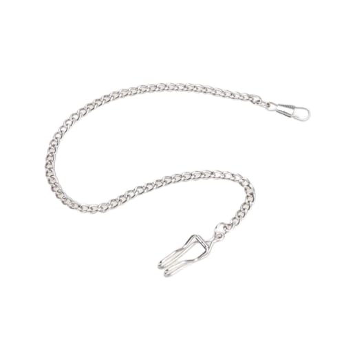 PACKOVE Klassische Silberne Taschenuhrkette Mit Karabinerverschluss Vintage Uhrenkette Aus Robustem Metall Für Herren Und Damen Geschenkidee Für Hochzeit Geburtstag Und Jubiläum von PACKOVE