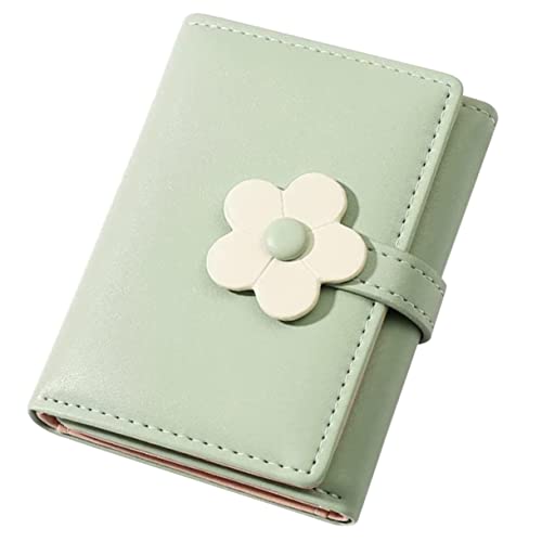 Klassische Studenten Geldbörse PU mit Blumenmuster Dreifach Modisches Damen Portemonnaie für Schlüssel Karten Praktisch von PACKOVE