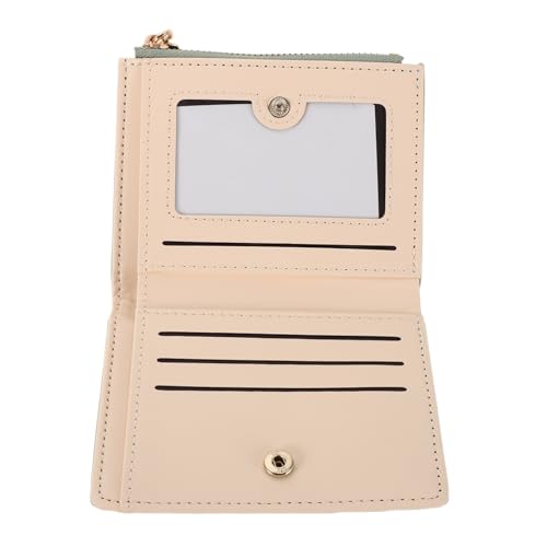 PACKOVE Kleine Damen Geldbörse aus Kunstmaterial mit Reißverschluss Münzfach Kompakte Zweifach Faltbare Mini Geldtasche Großes Fassungsvermögen Sicherer Zipper Leicht und Stilvoll in Grün von PACKOVE