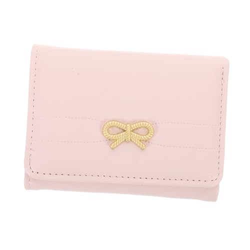 PACKOVE Kleine Damen Geldbörse mit Reißverschluss Stil Rosa Kompakt Viele Kartenfächer Robust Leicht für Alltag Reisen und Shopping Minimalistisches Portemonnaie für Mädchen und Frauen von PACKOVE