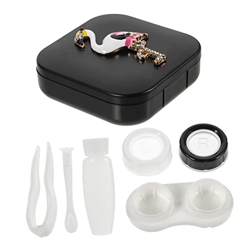 PACKOVE Kleiner Kontaktlinsenhalter Reise-linsenbehälter Mit Flamingo-Muster Linsen-aufbewahrungsbox Für Damen Kompakt Und Tragbar Auslaufsicher Für Reisen Und Outdoor-aktivitäten von PACKOVE