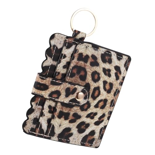 PACKOVE Kleines Kartenetui Damen PU Optik Leopard Muster Kompakt Kreditkartenhalter mit Münzfach Langlebig für Business und Reisen von PACKOVE