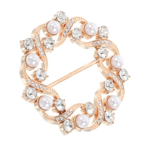 PACKOVE Knotenschließe für Shirt Saum Metallrund mit Perle und Strass Damen T Shirt Clips Modisches Accessoire Eleganter Halter für Kleidung und Schal von PACKOVE