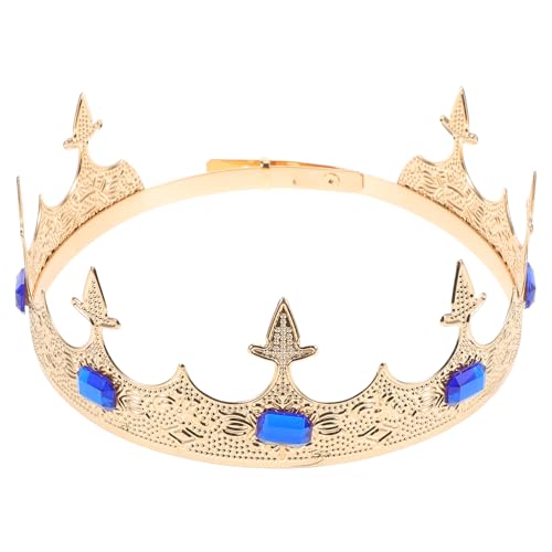PACKOVE Königskrone Metall-haarband Blau Für Herren Und Damen Kostümzubehör Für Party Mittelalter-design Cosplay-requisit von PACKOVE