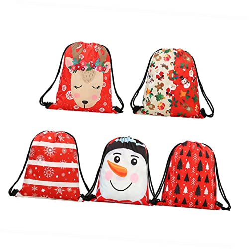 PACKOVE Kordelzug-Rucksack Weihnachts-Schnur-Rucksack Weihnachts-Geschenk-Taschen Weihnachts-Kordel-Rucksack Weihnachts-Geschenk-Taschen Mochila De Niedlicher Rucksack Camping-Tasche von PACKOVE