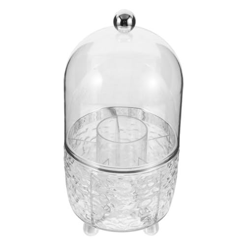PACKOVE Make-up-pinselhalter Mit Deckel Drehbar Für Arbeitsplatte Pinsel-organizer Transparent Staubdicht Kosmetikvitrine Für Badezimmer von PACKOVE