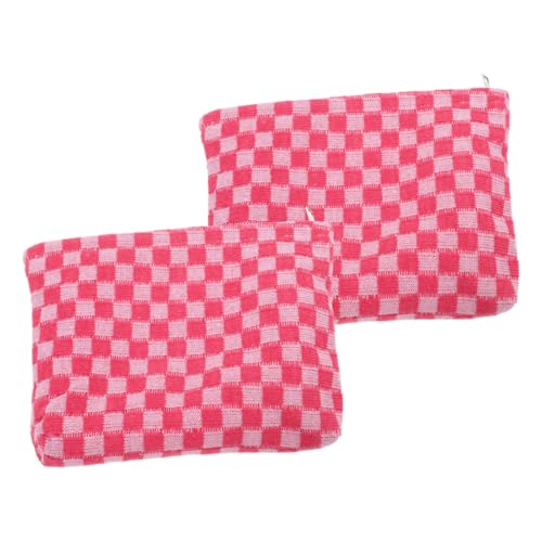 PACKOVE 2stücke Kosmetiktaschen Gepolsterte Makeup Organizer Mit Großem Für Damen Reisetasche Für Make-up Und Pflegeprodukte Karomuster von PACKOVE