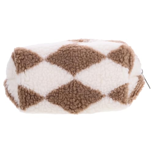 PACKOVE Plüsch Schminktasche Karierte Tasche Reißverschlusstasche Kosmetiktasche Für Damen Aufbewahrungstasche Reise Kulturtasche Lippenstifttasche Für Handtasche Organisieren Sie von PACKOVE