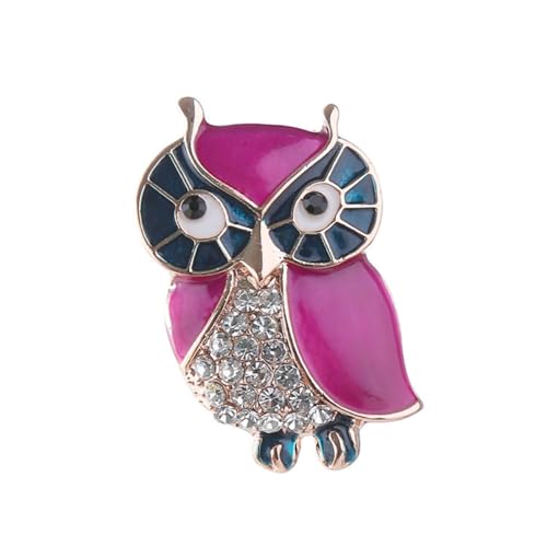 PACKOVE Kreative Eulenbrosche aus Legierung mit Strass und Ölauftrag Stilvolle Rosa goldene Anstecknadel für Damen Modisches Accessoire Shirts Partys und Geschenkideen von PACKOVE