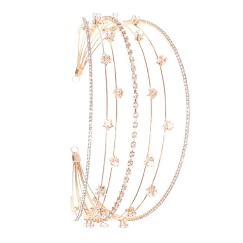 PACKOVE Braut Stirnband Mit Glitzer Haarschmuck Für Hochzeit Mehrschichtige Strass Kopf Schnalle Für Mädchen Kopfbedeckung Hochzeit Haarreif von PACKOVE