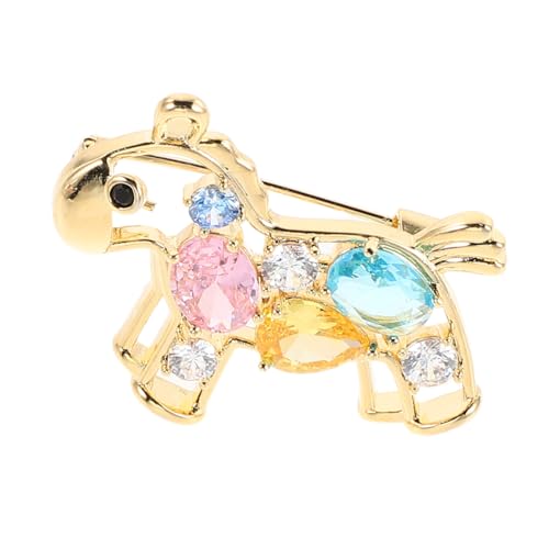 PACKOVE Kristallpferd Brosche Pin Kleine Kupfer Tier Anstecknadel Western Cowgirl Reiter Schmuck Vielseitig Tragbar als Hochzeits Schmuck Accessoire für Hut Schal Tasche von PACKOVE