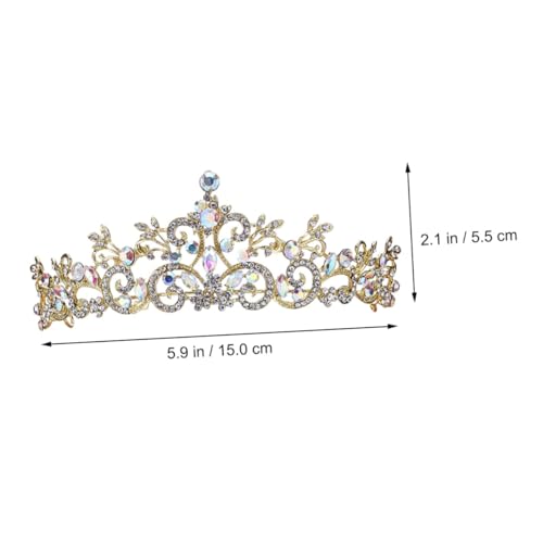 PACKOVE Krone Haarschmuck mit Funkelnden Strasssteinen Goldfarbenes Tiara Stirnband Leicht und Bequem für Mädchen Geeignet als Hochzeits und Partyaccessoire für Kleine Prinzessinnen von PACKOVE