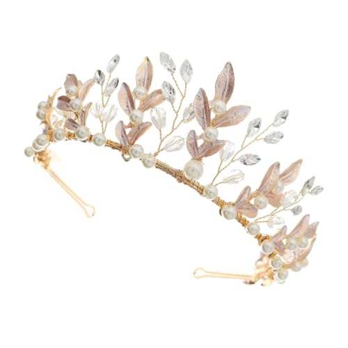 PACKOVE Tiara Hochzeitskrone Stirnband Mit Perlen Für Frauen Mädchen Kopfschmuck Haaraccessoire Für Hochzeit Geburtstag Tanzveranstaltung Kostümparty von PACKOVE