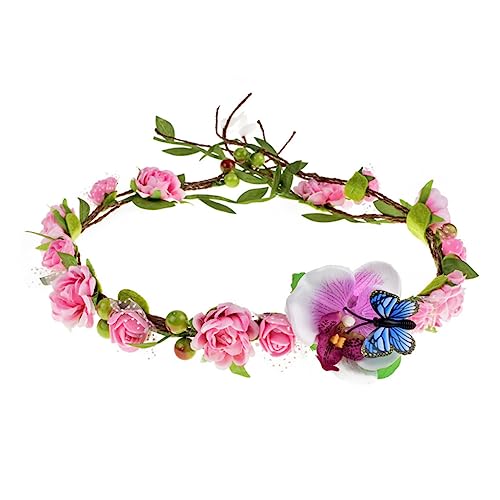PACKOVE Künstlicher Blumenkranz Haarband mit Rattan Design für Hochzeiten Partys und Festivals Leicht und Bequem für Fotoshootings und Cosplay von PACKOVE