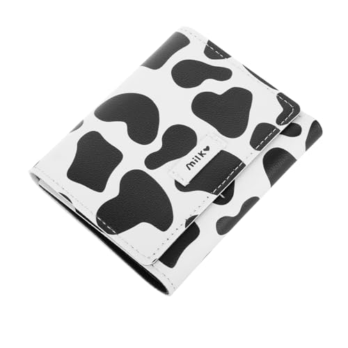 PACKOVE Kurz Gefaltetes Damen Geldbörsen mit Kuhmuster Multifunktionaler Mini Geldbeutel aus Langlebigem PU Kompakt mit Mehreren Kartenfächern als Organizer für Münzen und Scheine von PACKOVE