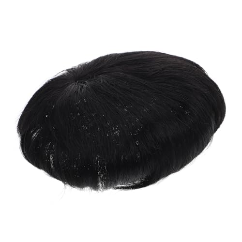 PACKOVE Herren Echthaar Toupet Kurzhaarperücke Für Täglichen Gebrauch Natürliches Haarteil Für Männer Atmungsaktiv Und Leicht Tragbar Zum Abdecken Von Haarausfall von PACKOVE