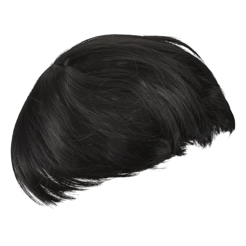 PACKOVE Kurzer Haartteil Für Frauen Stilvolle Perücke Mit Fransen Natürlich Aussehende Schwarze Kurzhaarfrisur Für Cosplay Partys Und Mehr von PACKOVE