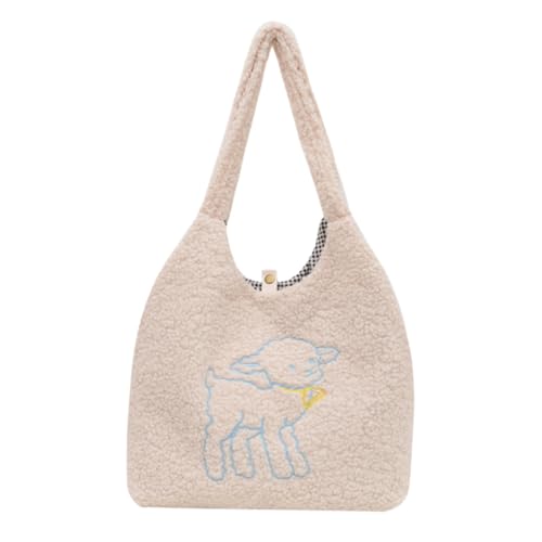 PACKOVE Kuschelige Damen Handtasche aus Plüsch mit Großer Kapazität Praktische Umhängetasche und Modische Tote Bag in Vielseitig für Alltag und Freizeit Geeignet von PACKOVE