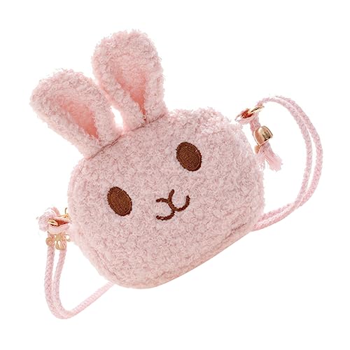 PACKOVE Kuschelige Umhängetasche für Niedliches Cartoon Rabbit Design Mini Geldbörse für Mädchen Praktische Aufbewahrungstasche für Handy Süßigkeiten und Karten von PACKOVE